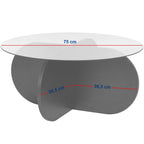 Eolia - Table Basse Ronde Effet Verre Ø75 cm - Noyer
