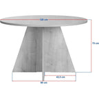 Norae - Table À Manger Ronde - Effet Travertin - Beige