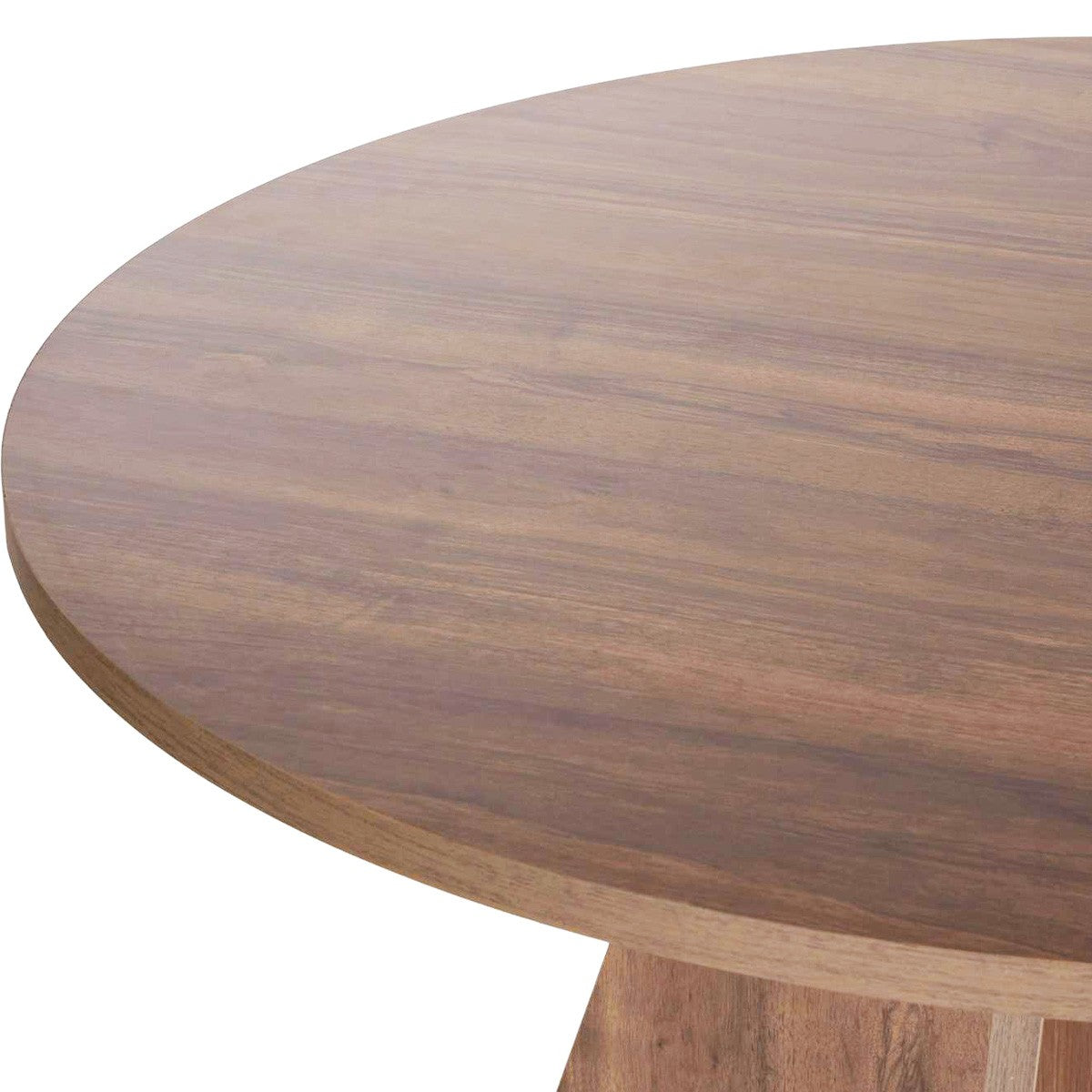 Norae - Table à Manger Ronde Effet 5 à 6 Pers. Ø120 cm - Noyer