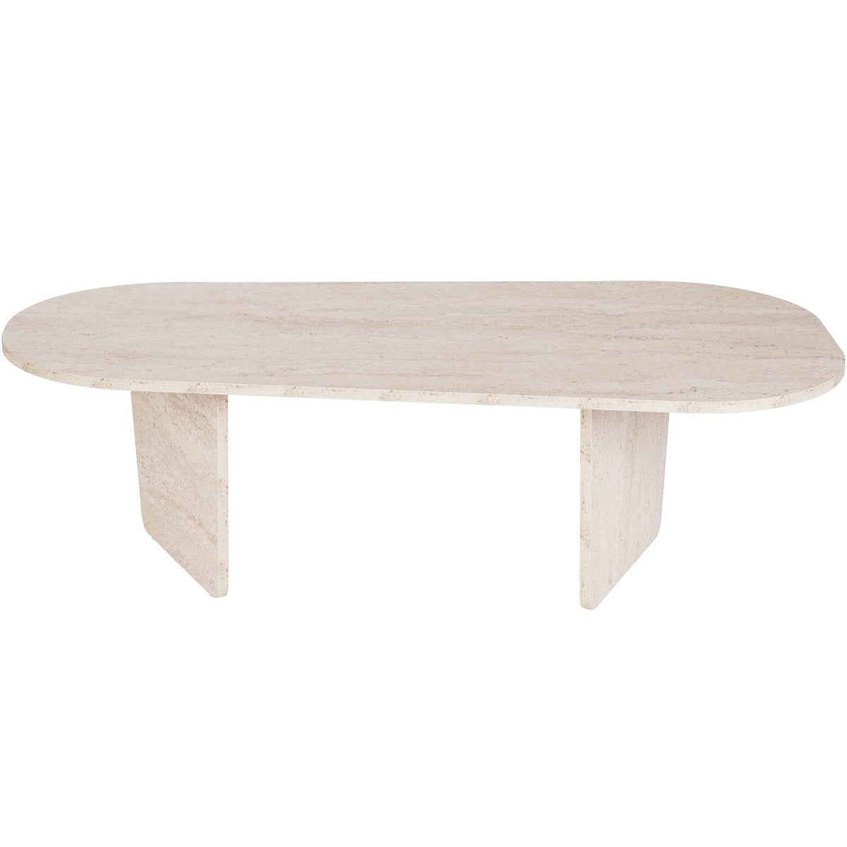 Ceane - Table Basse Organique Effet 130 cm - Travertin