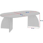 Lumea - Table Basse Effet Travertin et Noyer 120 cm - Beige