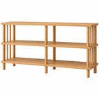 Yalia - Console 4 Niches Effet Pin 120 cm - Bois Clair