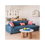 Arty - Right-Facing Corner Sofa Bed - Corduroy - Blue Grey