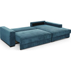 Arty - Right-Facing Corner Sofa Bed - Corduroy - Blue Grey