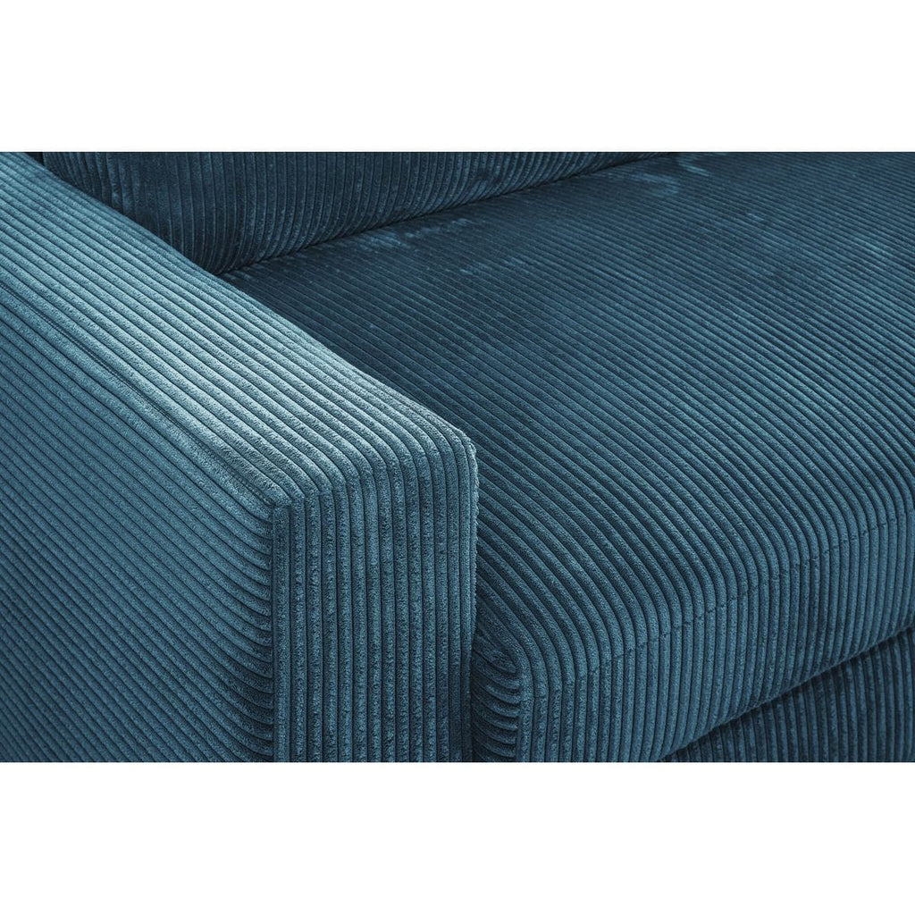 Arty - Right-Facing Corner Sofa Bed - Corduroy - Blue Grey