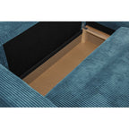 Arty - Right-Facing Corner Sofa Bed - Corduroy - Blue Grey