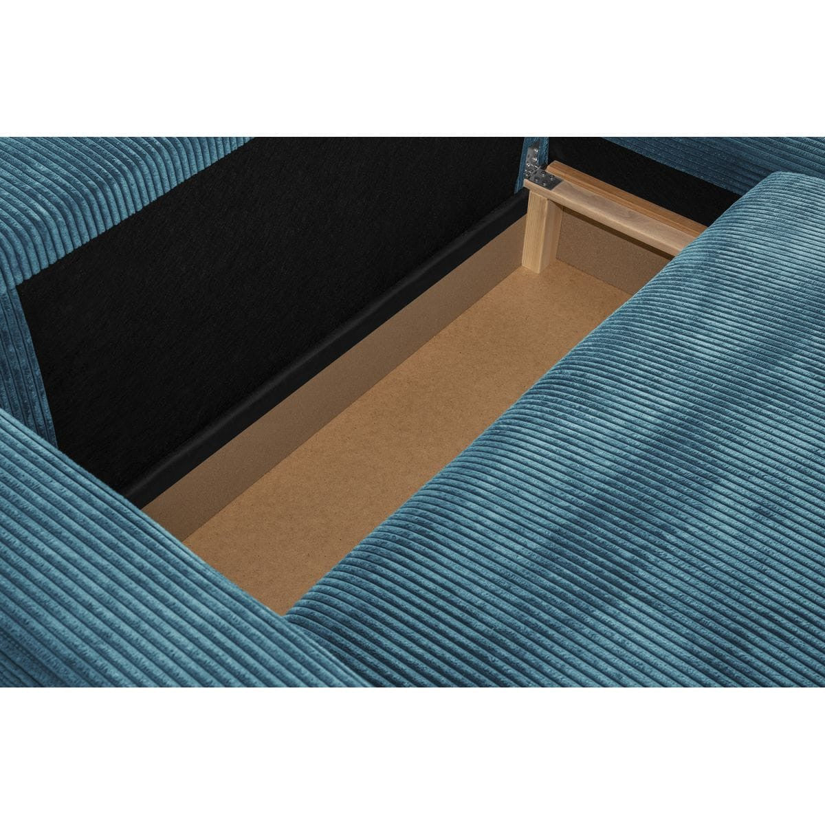 Arty - Right-Facing Corner Sofa Bed - Corduroy - Blue Grey