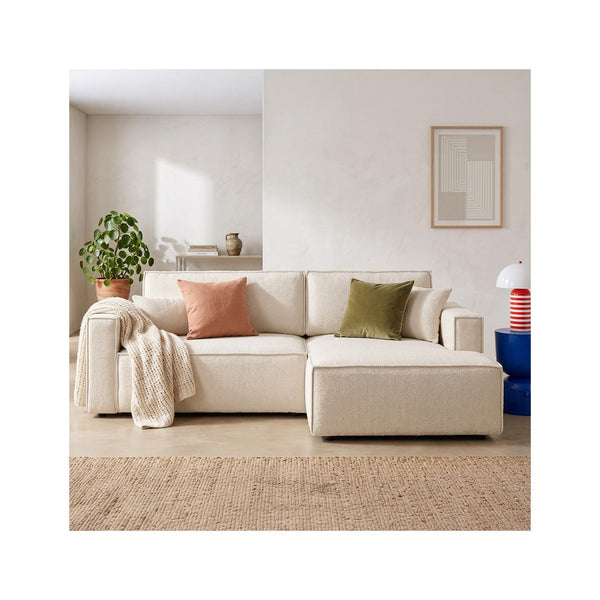 Asti - Schlafsofa Als Ecksofa Rechts - Bouclé-Stoff - Beige