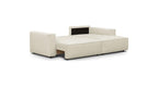 Asti - Canapé d'Angle à Droite Convertible 3 Places en Velours Côtelé - Beige