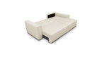 Asti - Canapé d'Angle à Droite Convertible 3 Places en Velours Côtelé - Beige