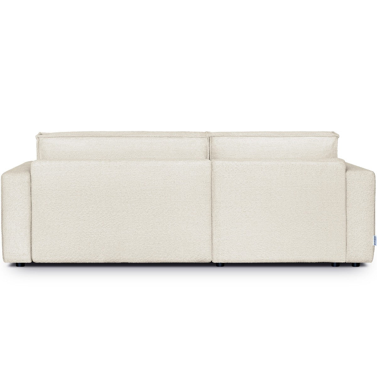 Asti - Canapé d'Angle à Gauche Convertible 3 Places en Tissu Bouclé - Beige