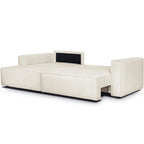 Asti - Canapé d'Angle à Gauche Convertible 3 Places en Tissu Bouclé - Beige