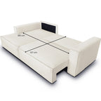 Asti - Canapé d'Angle à Gauche Convertible 3 Places en Tissu Bouclé - Beige