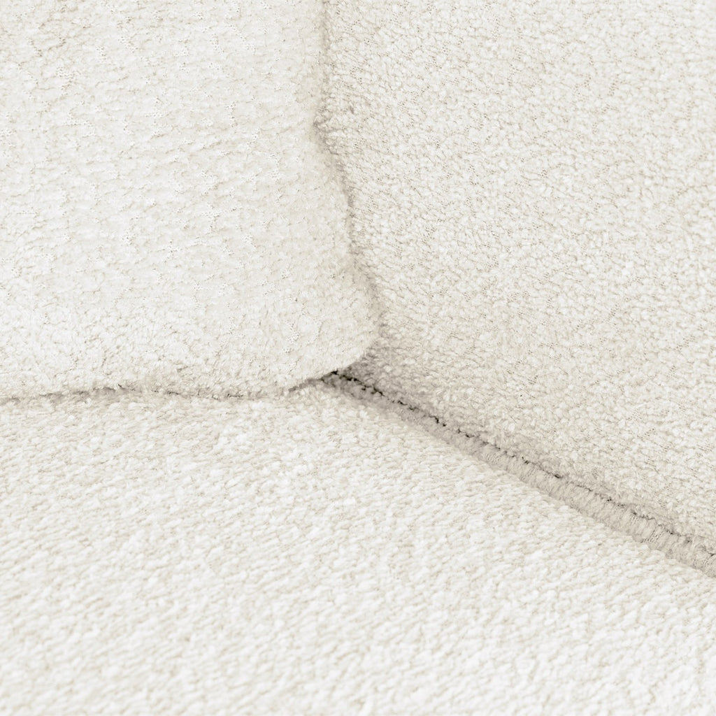 Asti - Canapé d'Angle à Gauche Convertible 3 Places en Tissu Bouclé - Beige