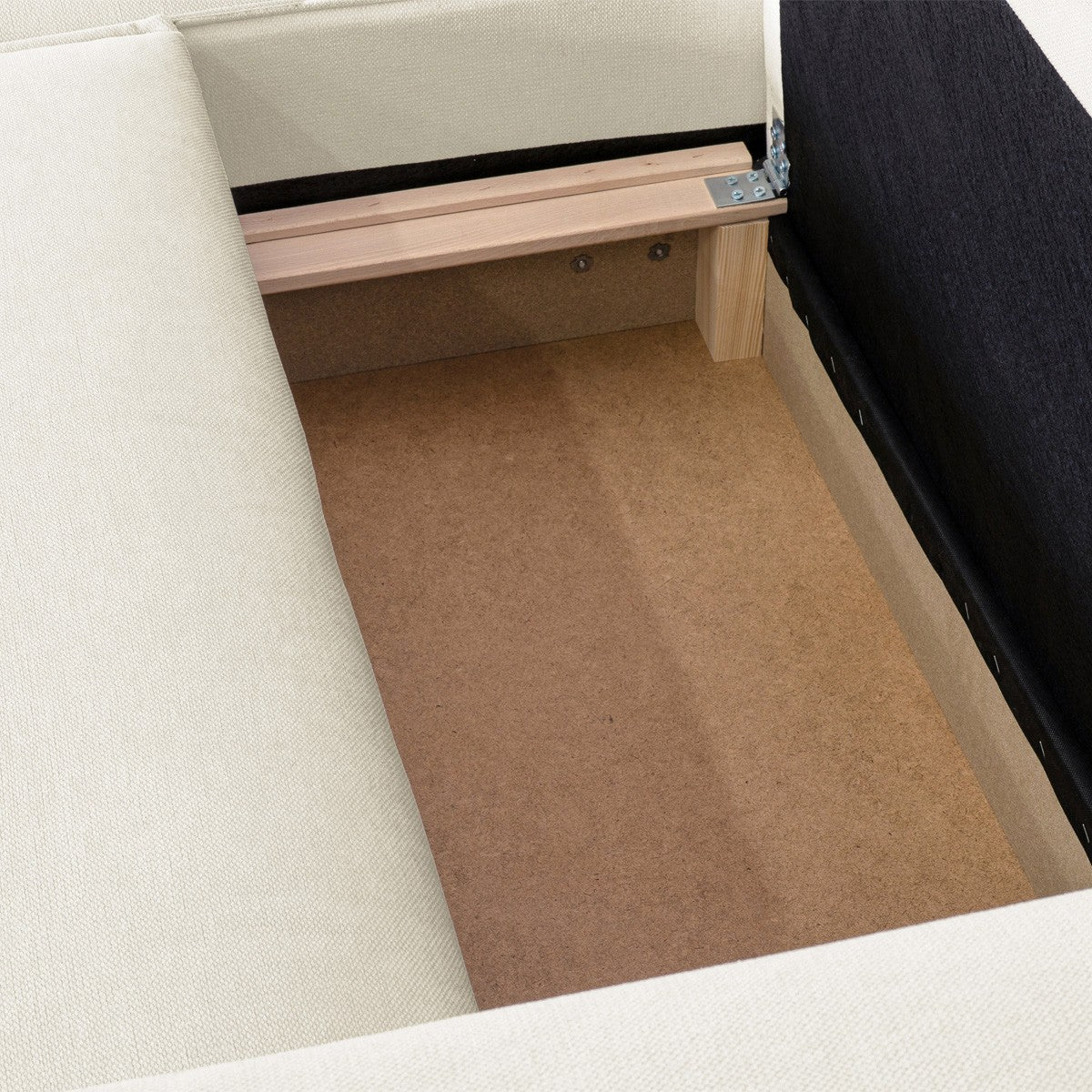 Asti - Canapé d'Angle à Gauche Convertible 3 Places en Tissu Chenille - Beige
