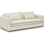 Baya - Canapé Convertible 3 Places en Velours Côtelé - Beige