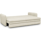 Baya - Canapé Convertible 3 Places en Velours Côtelé - Beige