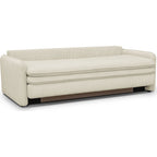 Baya - Canapé Convertible 3 Places en Velours Côtelé - Beige