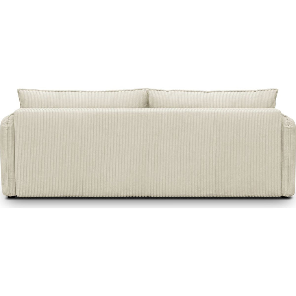 Baya - Canapé Convertible 3 Places en Velours Côtelé - Beige