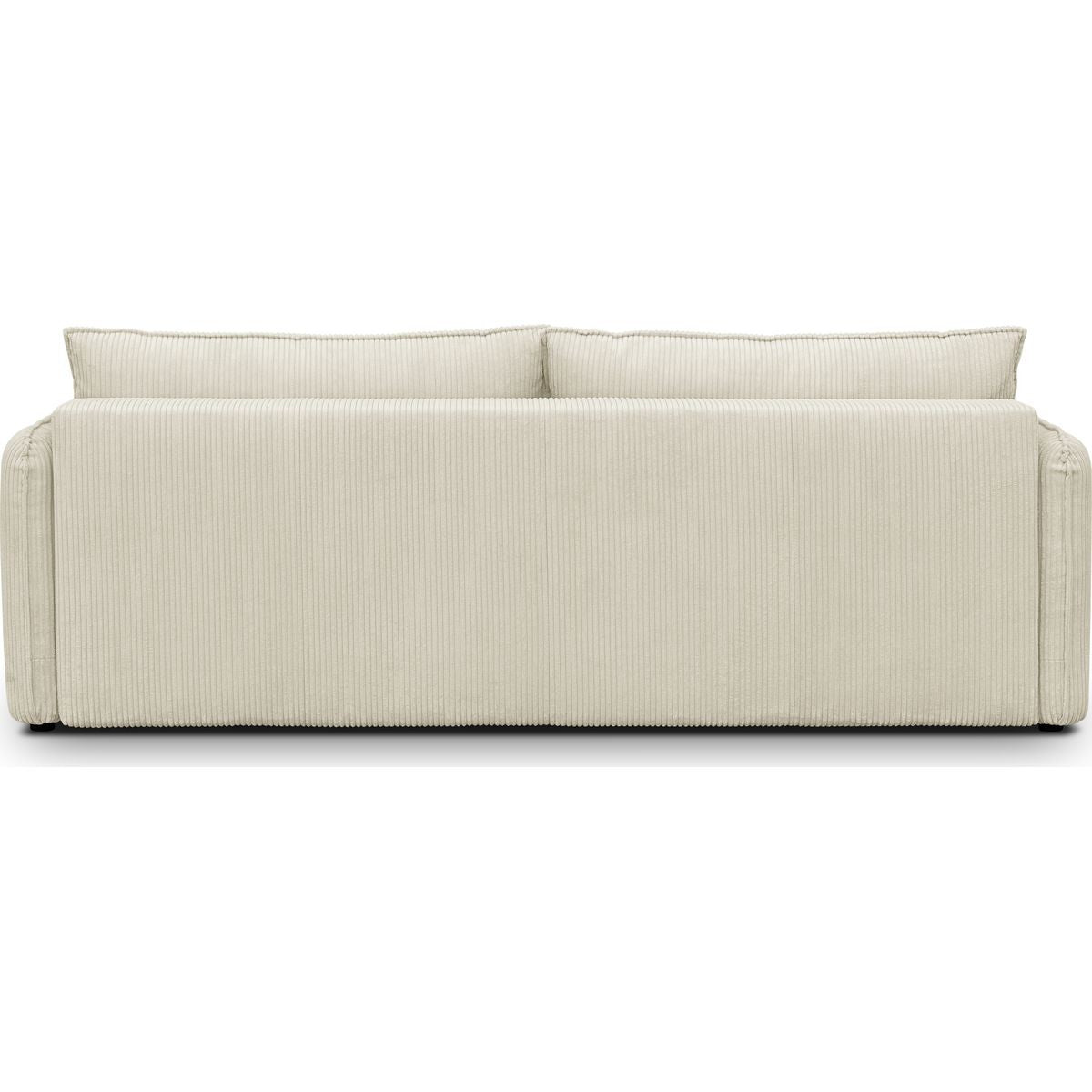 Baya - Canapé Convertible 3 Places en Velours Côtelé - Beige