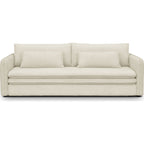 Baya - Canapé Convertible 3 Places en Velours Côtelé - Beige