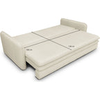 Baya - Canapé Convertible 3 Places en Velours Côtelé - Beige