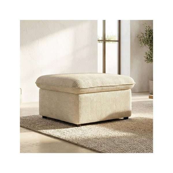 Baya - Pouf Contenitore - Velluto A Coste - Beige