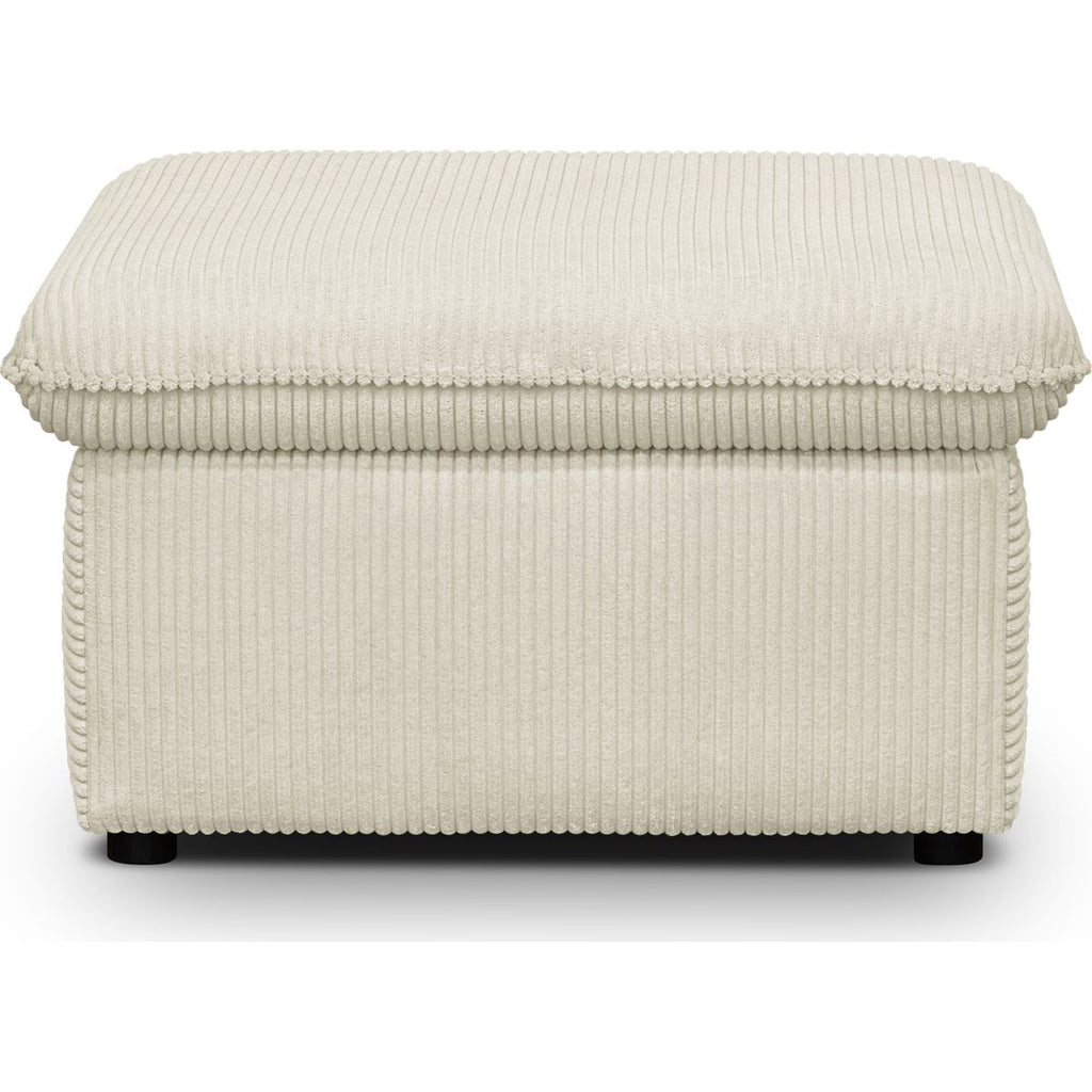 Baya - Pouf Coffre de Rangement en Velours Côtelé - Beige