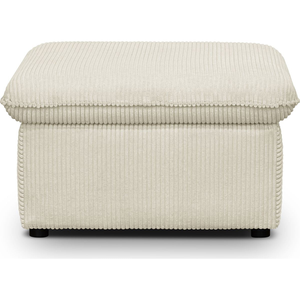 Baya - Pouf Coffre de Rangement en Velours Côtelé - Beige