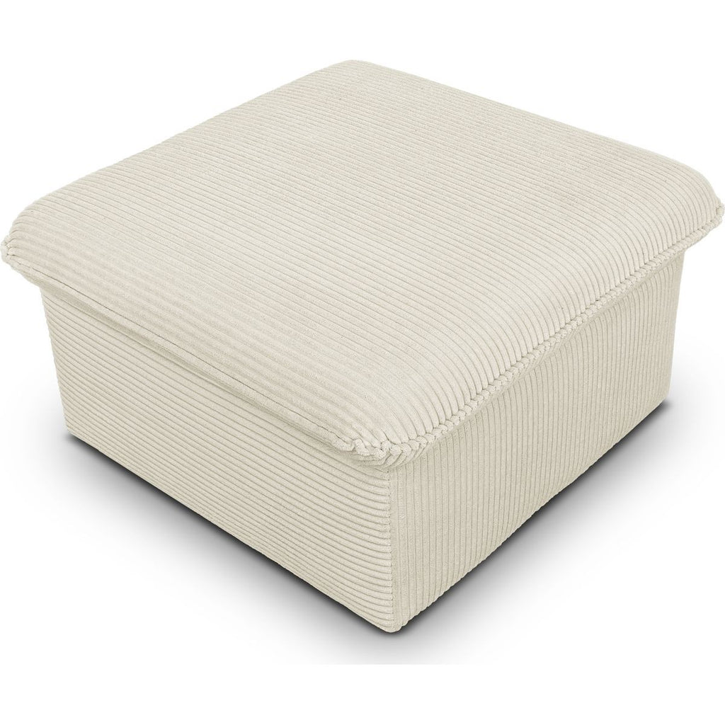 Baya - Pouf Coffre de Rangement en Velours Côtelé - Beige