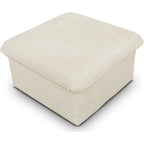 Baya - Pouf Coffre de Rangement en Velours Côtelé - Beige