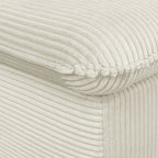 Baya - Pouf Coffre de Rangement en Velours Côtelé - Beige
