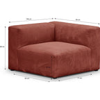 Modulo - Canapé Modulable 4 Places en Velours Côtelé - Rouille