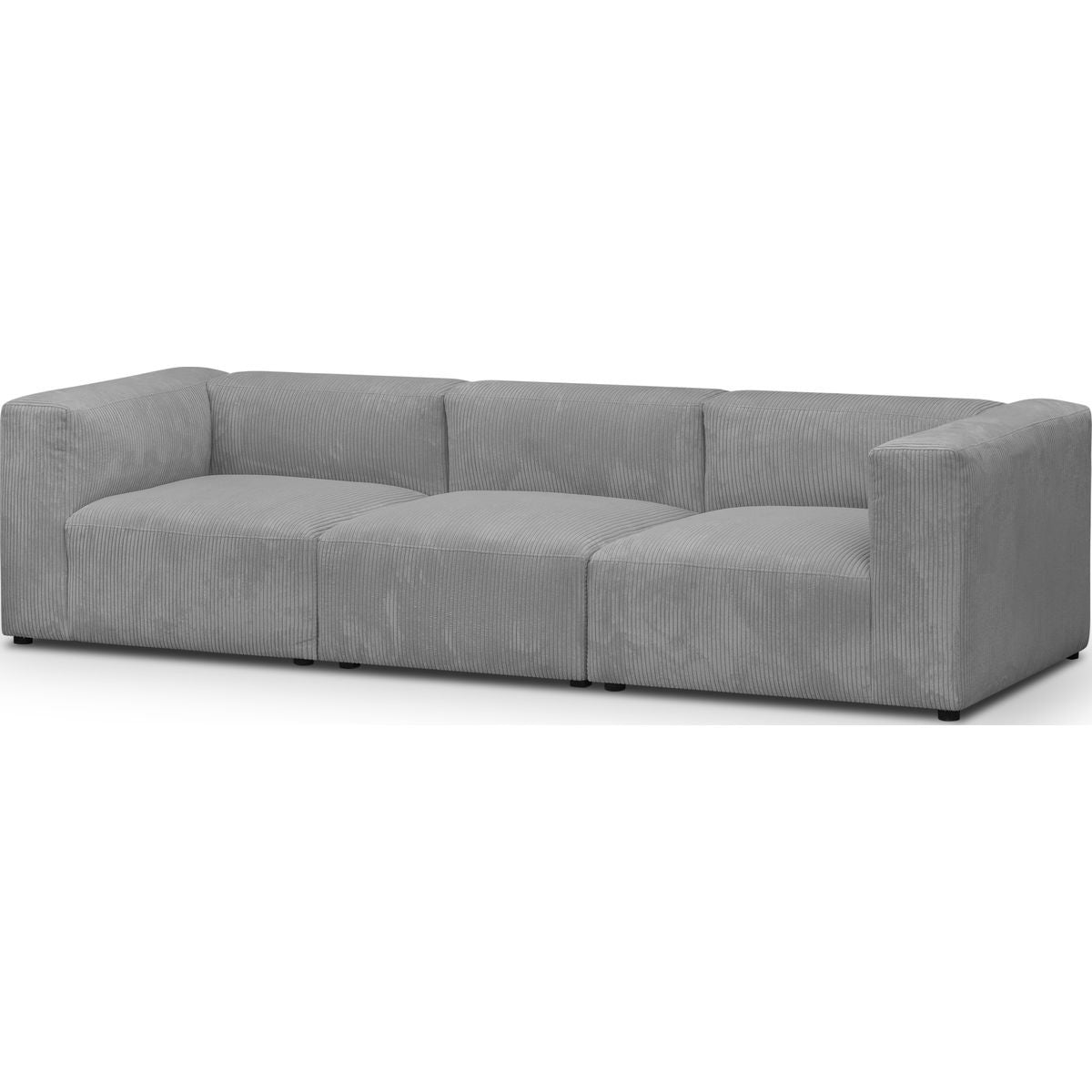 Modulo - Canapé Modulable 4 Places en Velours Côtelé - Gris Clair