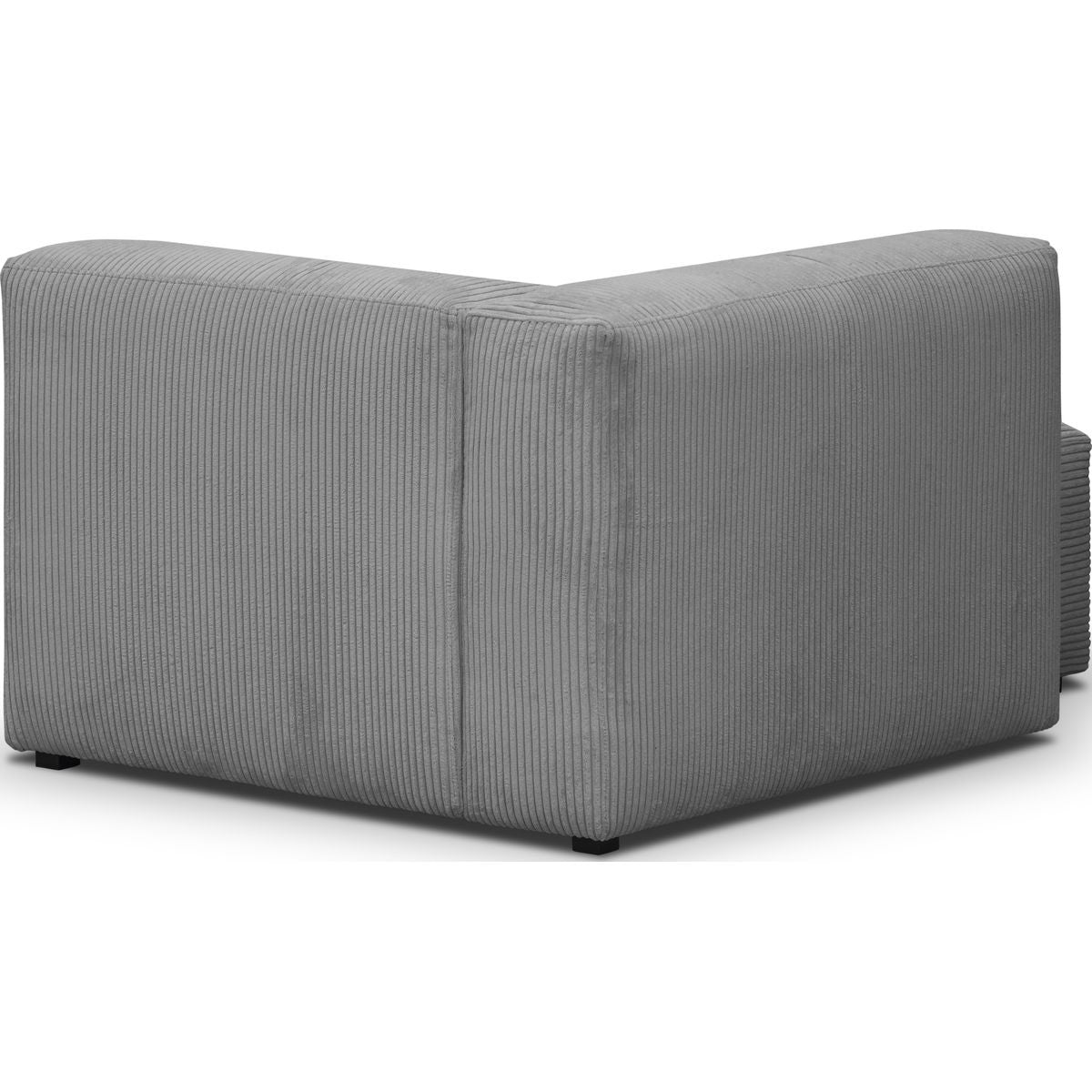 Modulo - Canapé d'Angle à Gauche Modulable avec Méridienne 4 Places en Velours Côtelé - Gris Clair