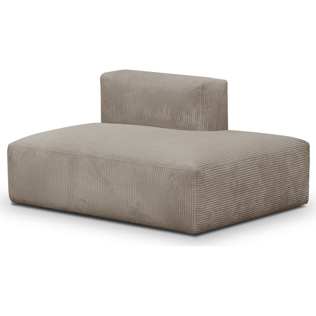 Modulo - Canapé d'Angle à Gauche Modulable avec Méridienne 5 Places en Velours Côtelé - Taupe