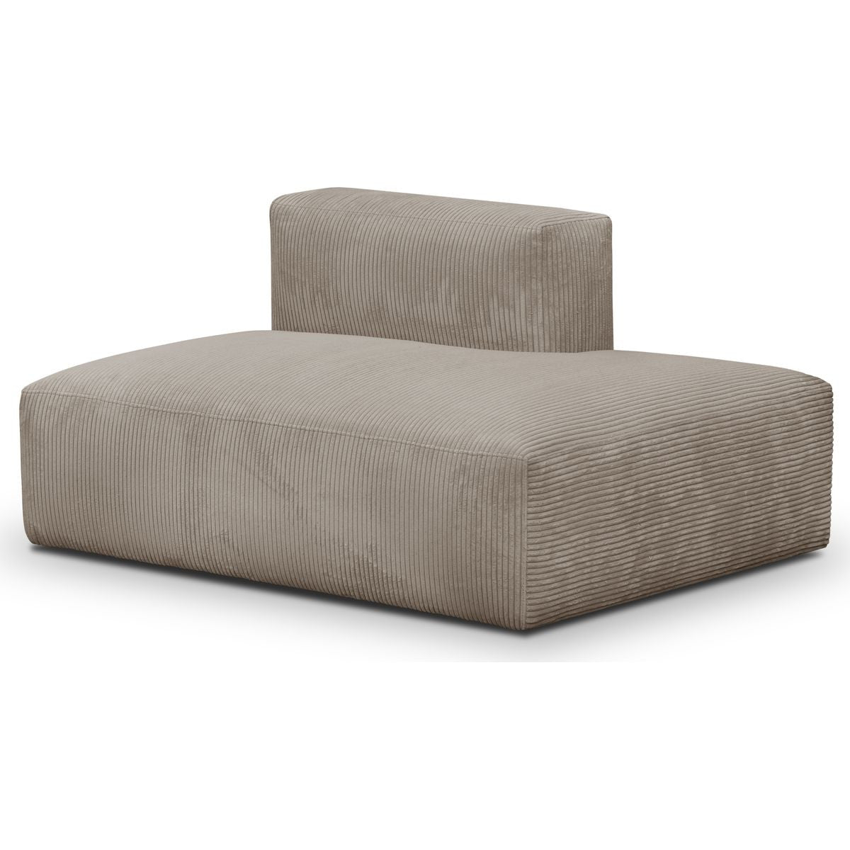 Modulo - Canapé d'Angle à Gauche Modulable avec Méridienne 5 Places en Velours Côtelé - Taupe