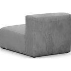 Modulo - Canapé d'Angle à Gauche Modulable avec Méridienne 5 Places en Velours Côtelé - Gris Clair