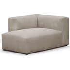 Modulo - Canapé d'Angle à Gauche Modulable avec Méridienne 3/4 Places en Velours Côtelé - Taupe