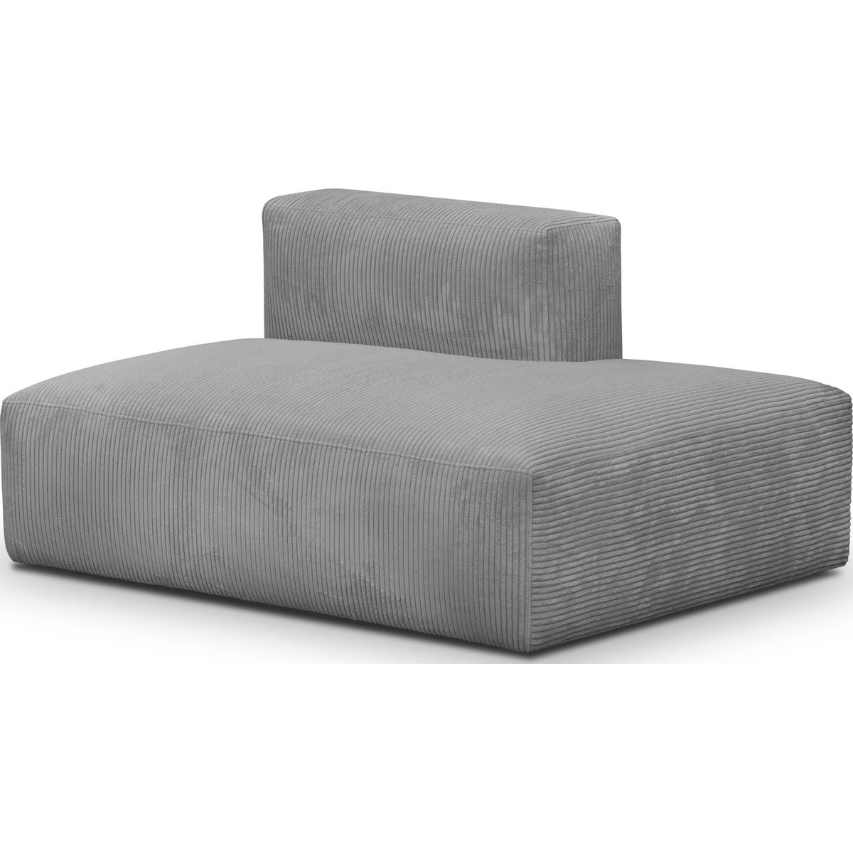 Modulo - Canapé D'angle À Gauche Modulable - Velours Côtelé - Gris Clair