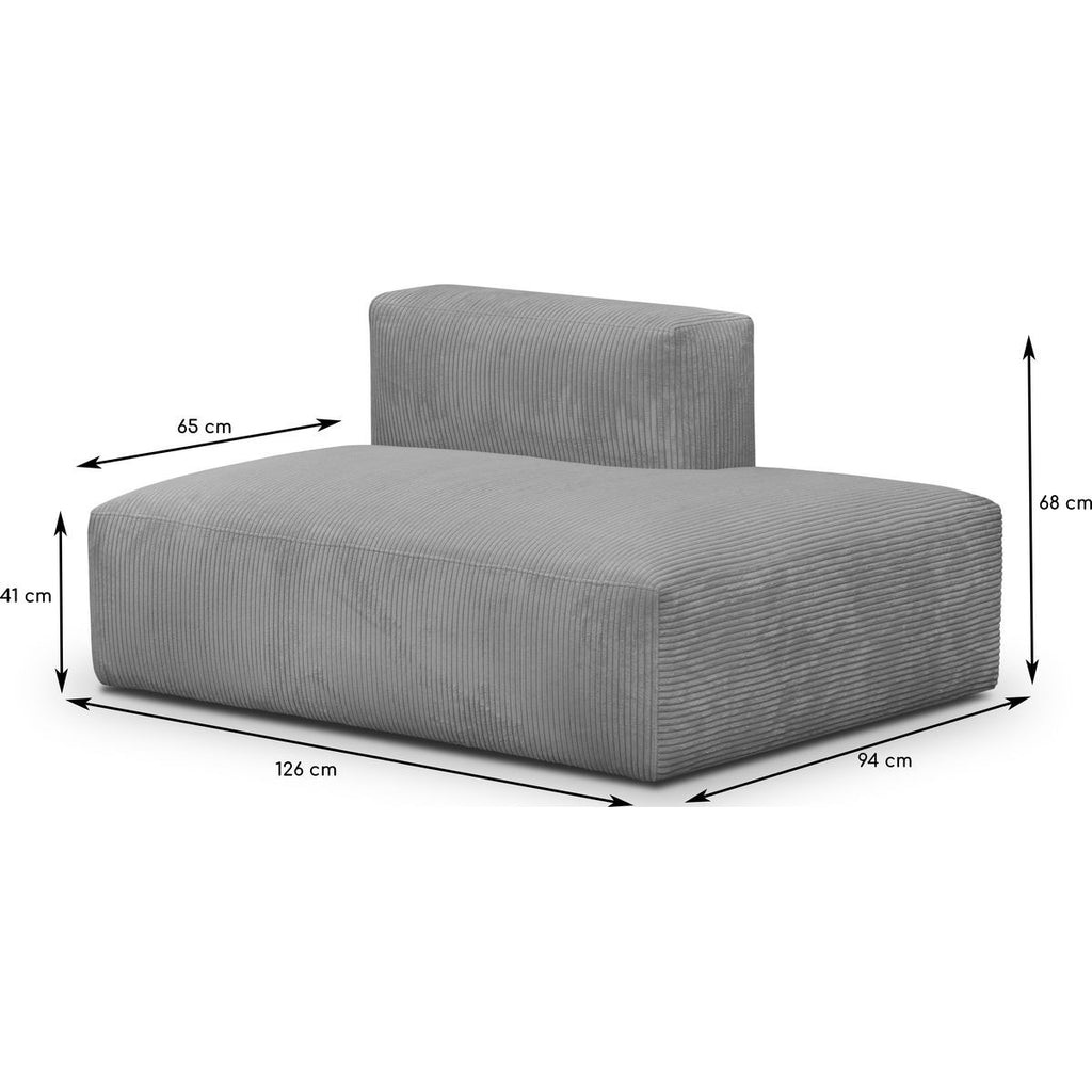 Modulo - Canapé D'angle À Gauche Modulable - Velours Côtelé - Gris Clair