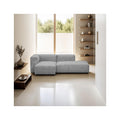 Modulo - Canapé D'angle À Gauche Modulable - Velours Côtelé - Gris Clair