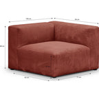Modulo - Canapé Modulable Panoramique 9 Places Ouvert à Gauche en Velours Côtelé - Rouille