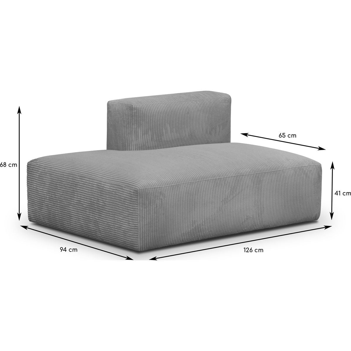Modulo - Modulopbygget Panoramasofa - Fløjl - Lysegrå
