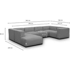 Modulo - Modulopbygget Panoramasofa - Fløjl - Lysegrå
