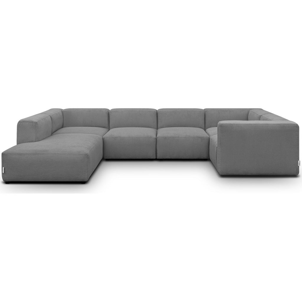 Modulo - Modulopbygget Panoramasofa - Fløjl - Lysegrå