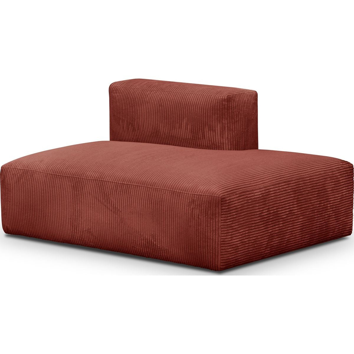 Modulo - Canapé Modulable Panoramique 9 Places Ouvert à Droite + Pouf en Velours Côtelé - Rouille