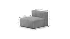 Modulo - Canapé Modulable Panoramique 9 Places Ouvert à Droite + Pouf en Velours Côtelé - Gris Clair