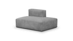 Modulo - Canapé Modulable Panoramique 9 Places Ouvert à Droite + Pouf en Velours Côtelé - Gris Clair