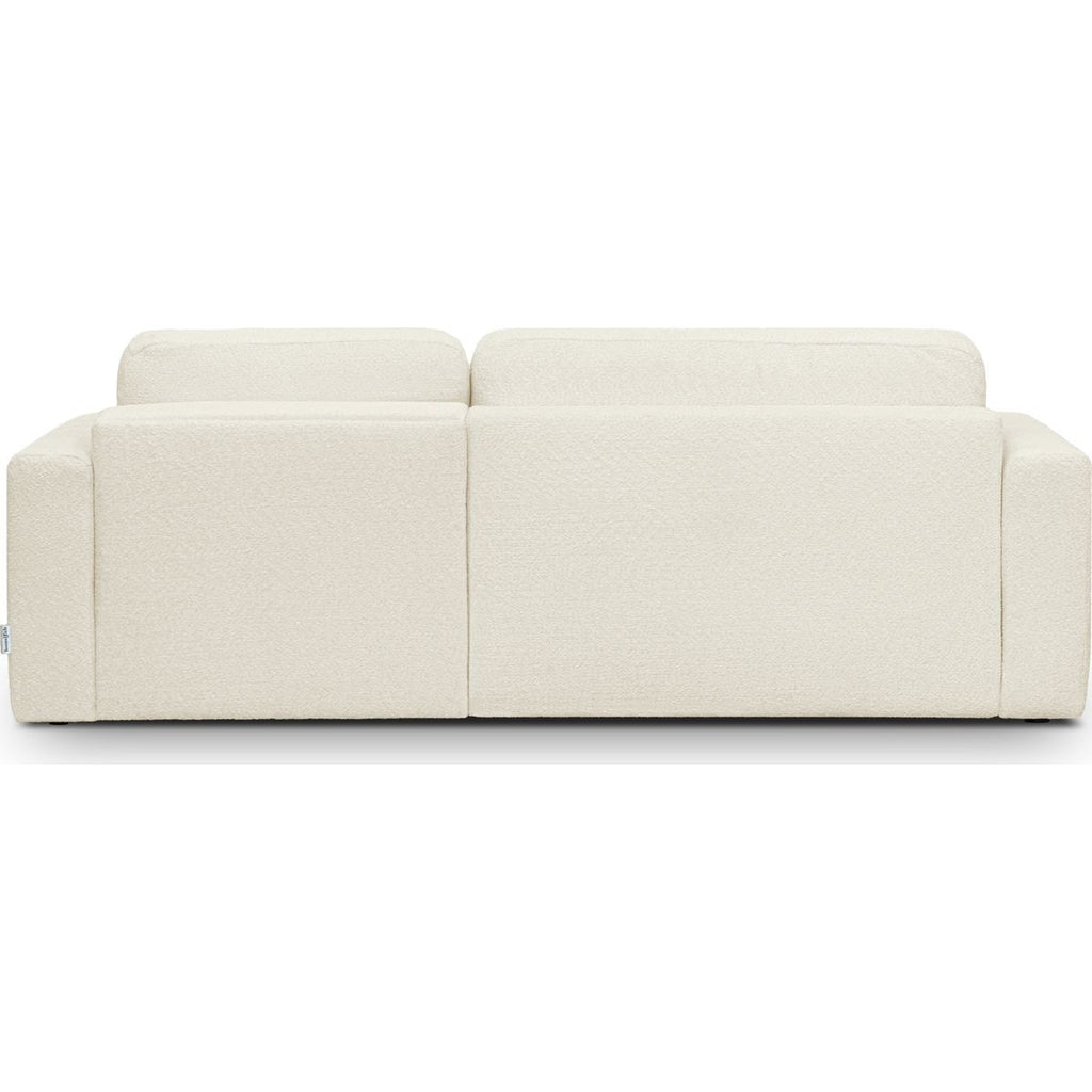 Davis - Canapé d'Angle Réversible Convertible 4 Places avec Coffre de Rangement en Tissu Bouclé - Beige